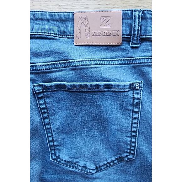 ZLZ Denim Men's Gray Green Slim Fit Jeans - Size 32 W - Picture 3 of 7